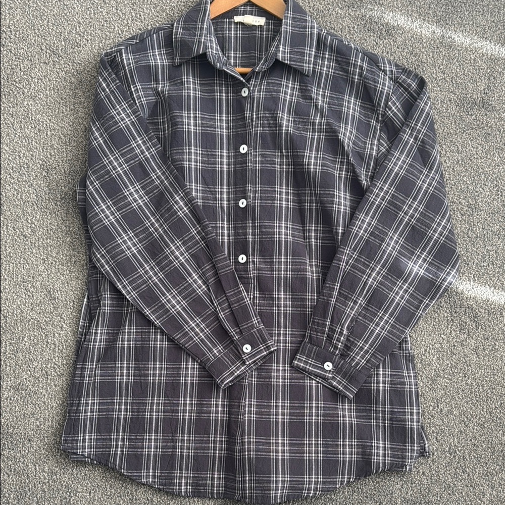 Women's Flannel Romper Long Sleeve Collared Button Down 90s Size Small